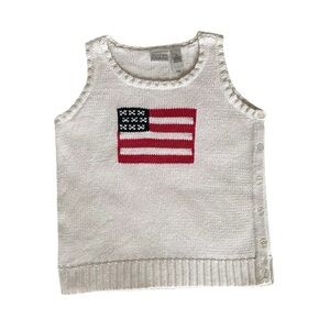Vintage Liz Claiborne Sport American Flag Sweater Vest Size M 4th of July